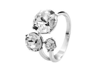 15075 stribrny prsten osazeny samostatnymi ruzne velkymi krystaly swarovski crystal stribro 925 1000