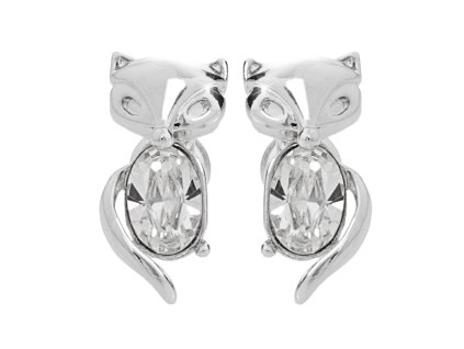 15107 nausnice puzety z bizuterni slitiny liska s krystaly swarovski crystal