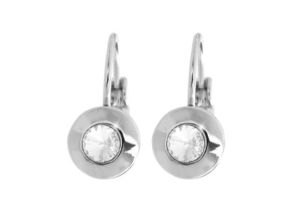 15278 nausnice klapky z bizuterni slitiny kulate luzko s jednim krystalem swarovski crystal