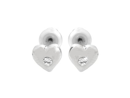 15296 nausnice puzety z bizuterni slitiny mini srdicko s krystalem swarovski crystal