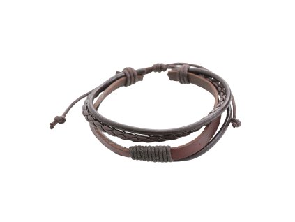 15513 pansky naramek kozeny skladany z nekolika casti brown