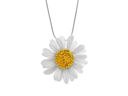 15585 nahrdelnik z bizuterni slitiny smaltovana velka kopretina