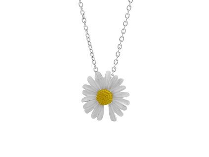 15588 nahrdelnik z bizuterni slitiny smaltovana kopretina bez listku