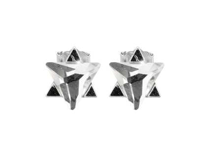 15657 nausnice puzety z bizuterni slitiny dva trojuhelniky ve tvaru hvezdy s krystalem swarovski crystal