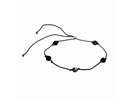 15898 snurkovy naramek a pet koralku swarovski hematite