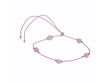 15910 snurkovy naramek a pet koralku swarovski rose alabaster