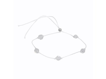 15913 snurkovy naramek a pet koralku swarovski white opal