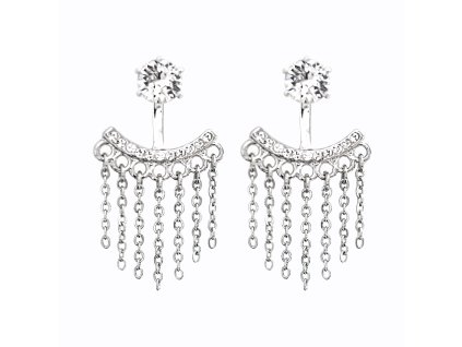 16312 nausnice puzety z bizuterni slitiny s krystalem swarovski crysrtal a zavojem z retizku