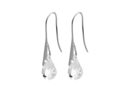 16408 nausnice provlekaci z bizuterni slitiny s brousenou kapkou swarovski crysrtal