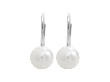 16423 stribrne nausnice klapky s ricni perlou white stribro 925 1000