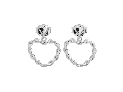 16426 stribrne nausnice puzety s kroucenym srdickem stribro 925 1000