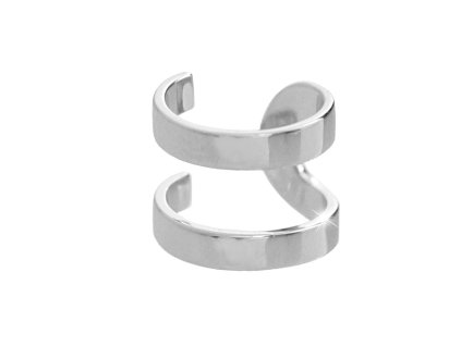 16555 stribrna nasazovaci single nausnice spojene dva hladke sirsi krouzky stribro 925 1000