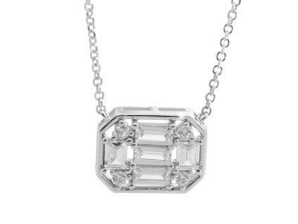 16561 stribrny nahrdelnik zkoseny obdelnik s kubickymi zirkony crystal stribro 925 1000