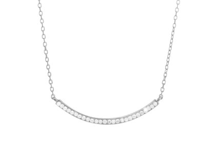 16609 stribrny nahrdelnik jedna prohnuta rada krystalu swarovski crystal stribro 925 1000