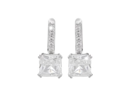 16627 stribrne nausnice klapky velky ctvercovy kubicky zirkon crystal stribro 925 1000