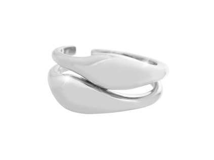 16687 stribrny dvojity prsten nepravidelneho tvaru bez krystalu stribro 925 1000