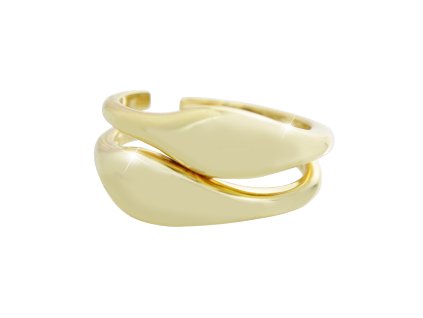 16690 pozlaceny stribrny dvojity prsten nepravidelneho tvaru bez krystalu stribro 925 1000