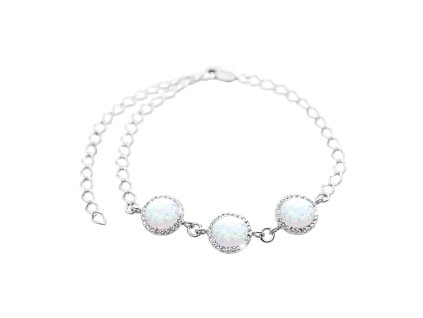 16771 stribrny naramek s kulatym opalem a krystaly swarovski white velky stribro 925 1000