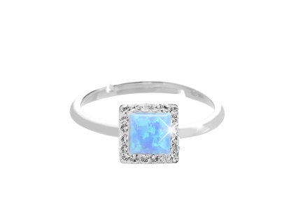 16888 stribrny prsten s ctvercovym opalem a krystaly swarovski blue maly stribro 925 1000
