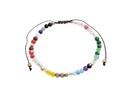 17159 snurkovy naramek z ruznobarevnych mineralnich koralku a