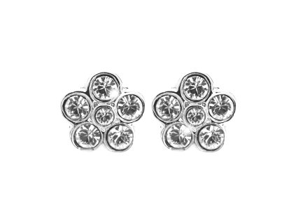 17195 nausnice puzety z bizuterni slitiny kvet z sesti krystalu swarovski crystal a