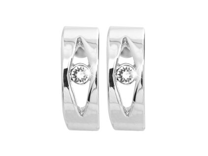 17288 nausnice kreole z bizuterni slitiny s kosoctvercovym vyrezem a s krystalem swarovski crystal a