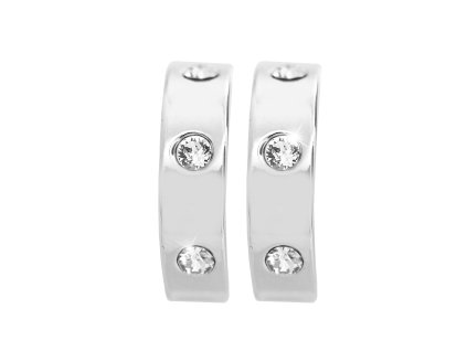 17291 nausnice kreole z bizuterni slitiny a tri krystaly swarovski v rozestupech crystal a