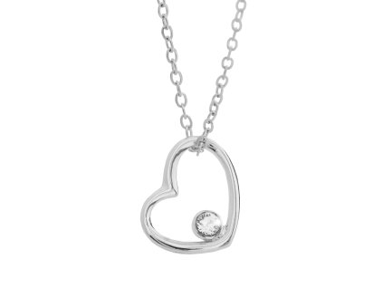 17294 nahrdelnik z bizuterni slitiny srdce prutah s krystalem swarovski crystal a