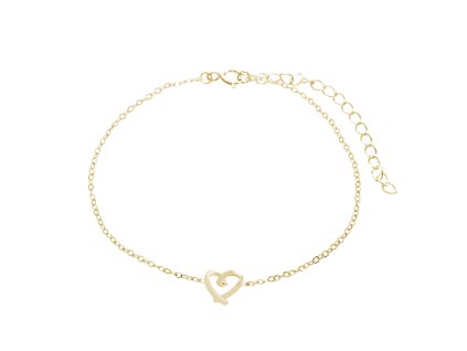 17378 pozlaceny stribrny nakotnik mini prekrizene srdce kovove bez krystalu stribro 925 1000