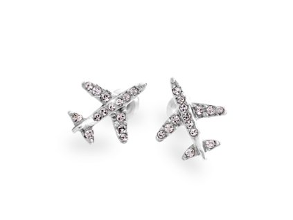 17615 nausnice puzety z bizuterni slitiny male letadelko s krystaly swarovski crystal