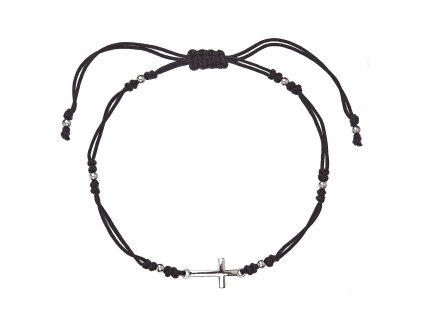33454 kabbalah cerny naramek stribrny krizek 13023 3 black