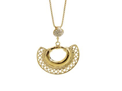 17840 zlaty nahrdelnik z bizuterni slitiny zdobeny africky styl s krystaly swarovski golden shadow