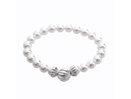 17990 naramek navlekane perly swarovski s magnetickym zapinanim z bizuterni slitiny white