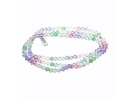 18020 navlekany naramek na tri omotani z koralku swarovski purple