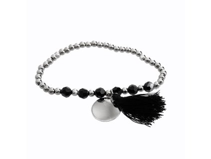18062 kulickovy naramek z bizuterni slitiny se strapcem a s koralky swarovski jet