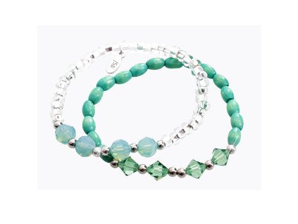 18185 sada dvou kombinovanych naramku aqua