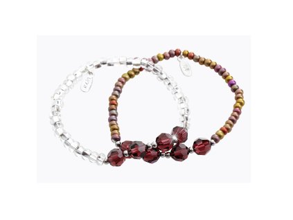 18188 sada dvou kombinovanych naramku burgundy