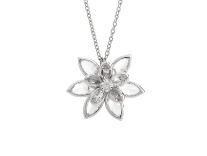 18260 1 nahrdelnik z bizuterni slitiny kvet z navet swarovski crysrtal