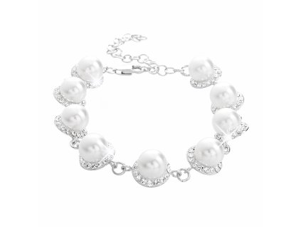 18326 stribrny naramek swarovski perla s obtahem white stribro 925 1000