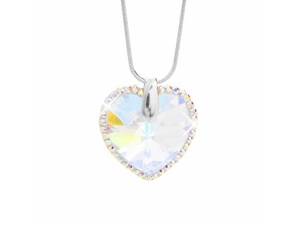 18350 stribrny nahrdelnik krystal swarovski tvaru srdce s obtahem ab stribro 925 1000