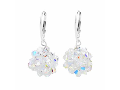 18362 stribrne nausnice klapky site kulicky z koralku swarovski ab stribro 925 1000