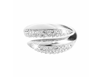 18443 stribrny prsten uzke prekrizene kapky pulka osazena krystaly swarovski crystal stribro 925 1000