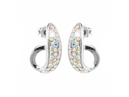 18458 stribrne nausnice puzety se zakrivenym designem a krystaly swarovski ab stribro 925 1000