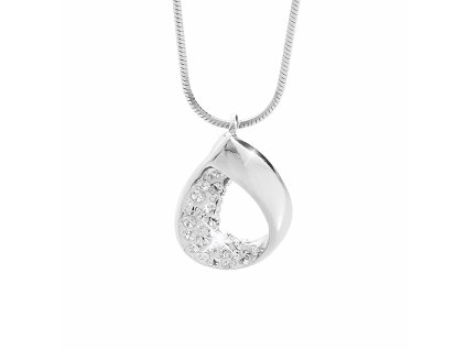 18461 stribrny nahrdelnik siroka kapka s krystaly swarovski crystal stribro 925 1000