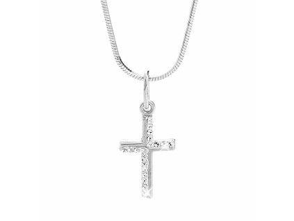 18473 stribrny retizek s mini krizkem osazeny krystaly swarovski crystal stribro 925 1000