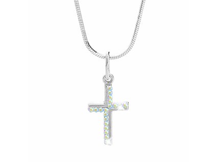 18476 stribrny retizek s mini krizkem osazeny krystaly swarovski ab stribro 925 1000