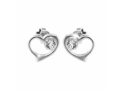 18509 drobne stribrne nausnice puzety krystal swarovski v srdicku crystal stribro 925 1000