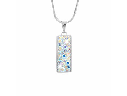 18515 stribrny nahrdelnik s obdelnikovym priveskem osazeny krystaly swarovski ab stribro 925 1000