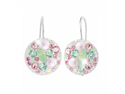 18677 stribrne nausnice klapky kulate luzko s krystaly swarovski multi stribro 925 1000