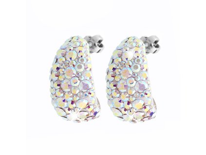 18743 stribrne nausnice puzety rozsirujici se kapka s krystaly swarovski ab stribro 925 1000